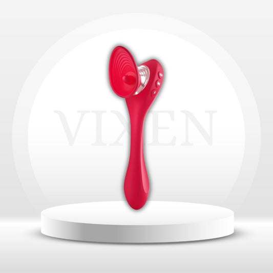 WillowBloom 3-in-1 Bendable Dildo Rose Sucking Vibrator - Vixen | Nova Network