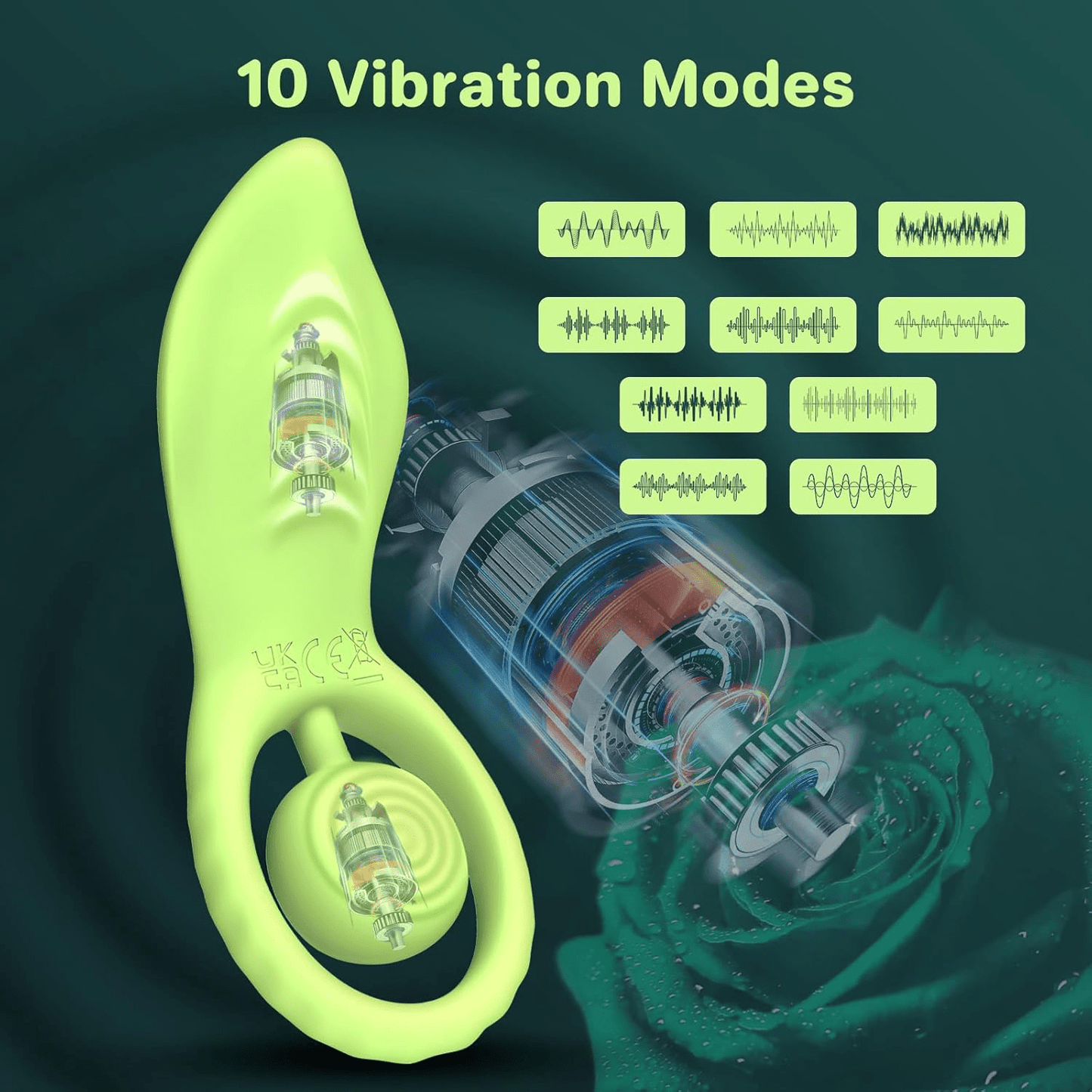 WillowLeaf Vibrating Cock Ring Clit Massager – Remote Control, 10 Modes, IPX6 - Vixen Adult Playroom