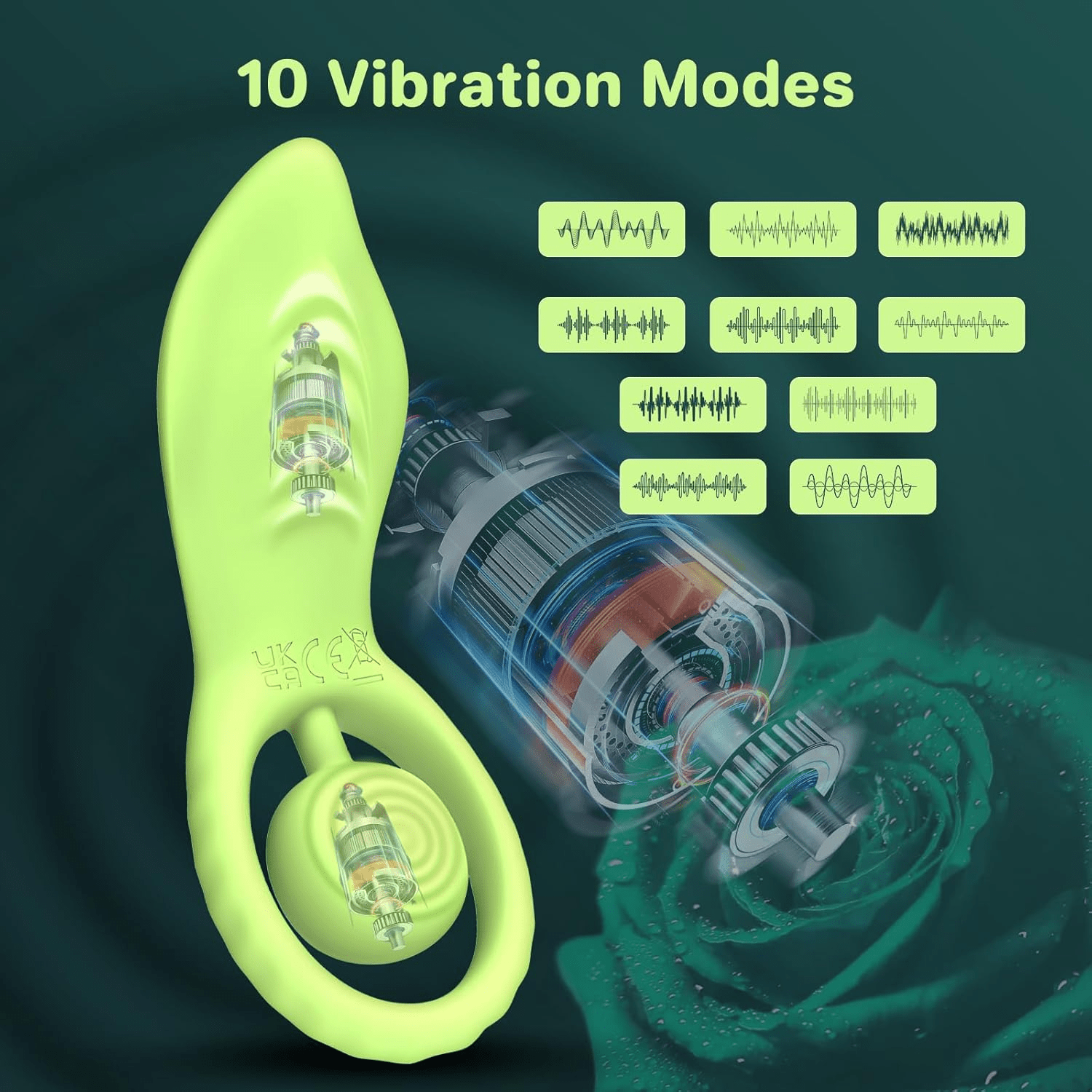 WillowLeaf Vibrating Cock Ring Clit Massager – Remote Control, 10 Modes, IPX6 - Vixen Adult Playroom