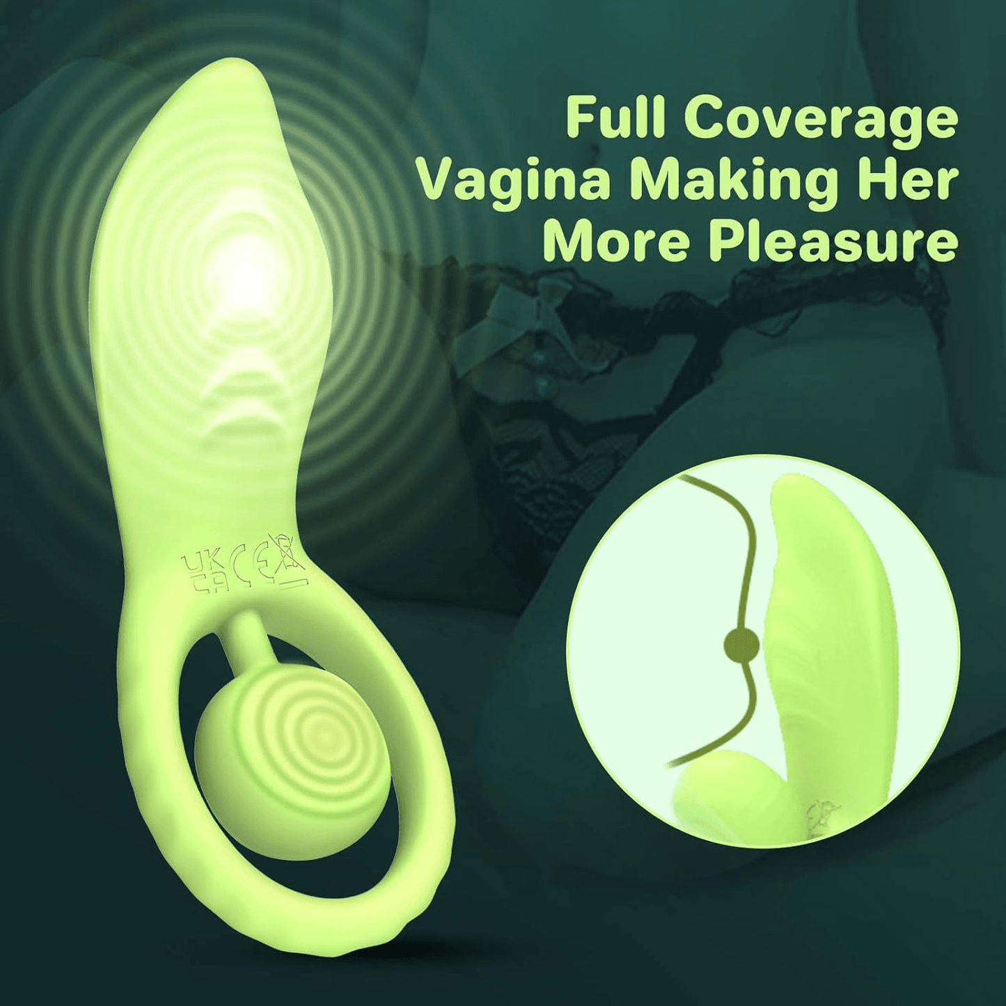 WillowLeaf Vibrating Cock Ring Clit Massager – Remote Control, 10 Modes, IPX6 - Vixen Adult Playroom