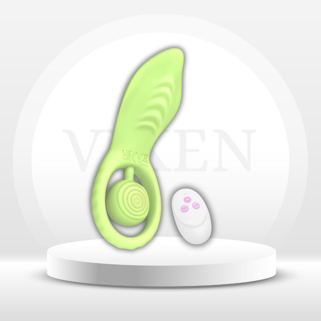 WillowLeaf Vibrating Cock Ring Clit Massager – Remote Control, 10 Modes, IPX6 - Vixen Adult Playroom