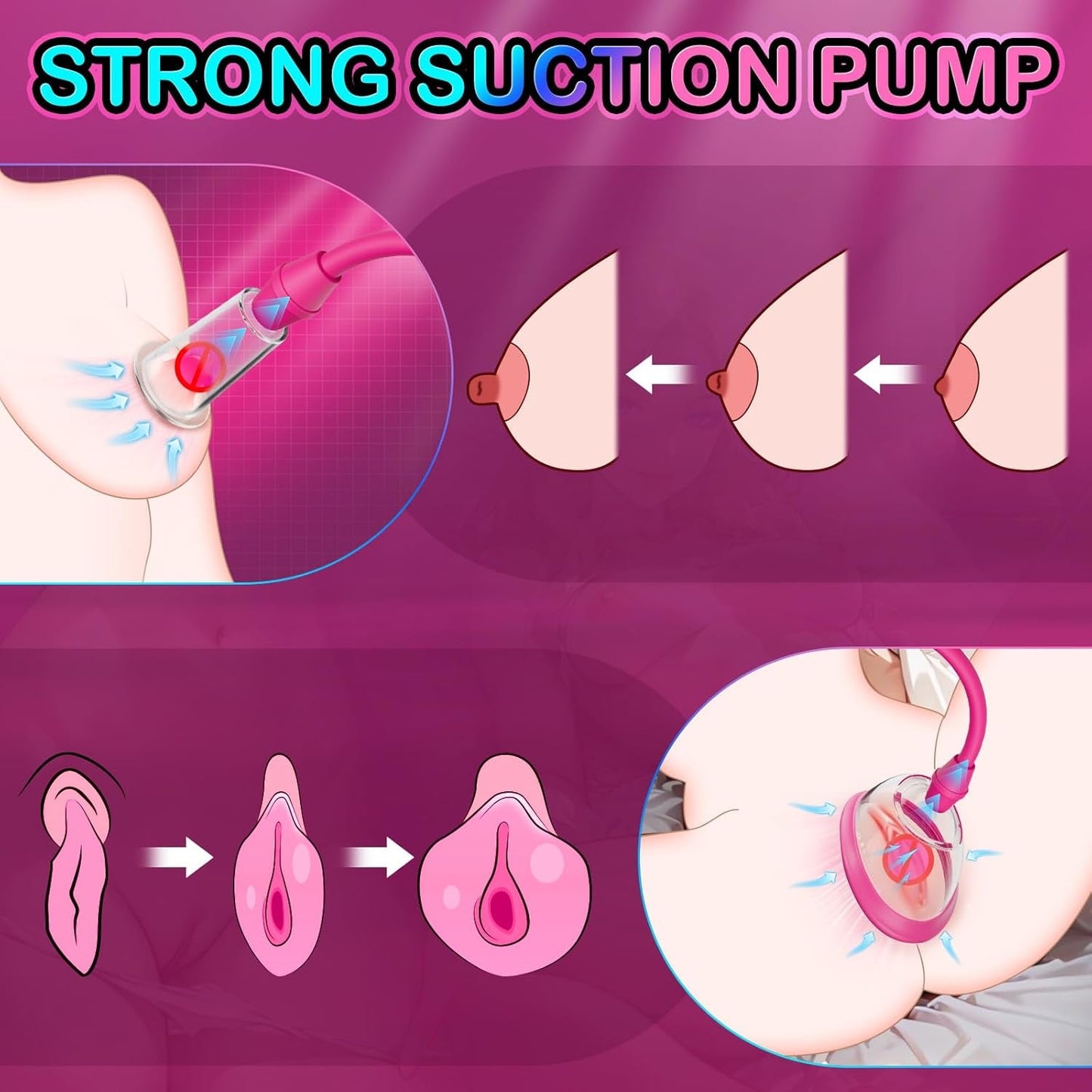 Womens Sex Toys Pussy Pump - Vacuum Clitoral Vagina Sex Pump Clit Nipple Sucker BDSM Sex Toy Kit, Female Adult Sex Toys & Games Sexual Pleasure Tools for Women Couples, 5 Strong Suction Cups Included - Vixen | Nova Network