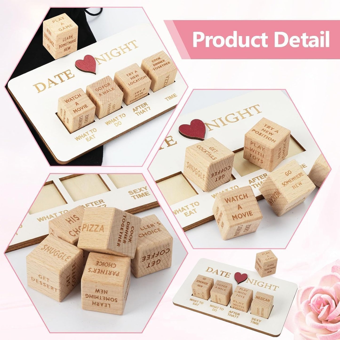 Wooden Romantic Date Decision Dice - Vixen | Nova Network
