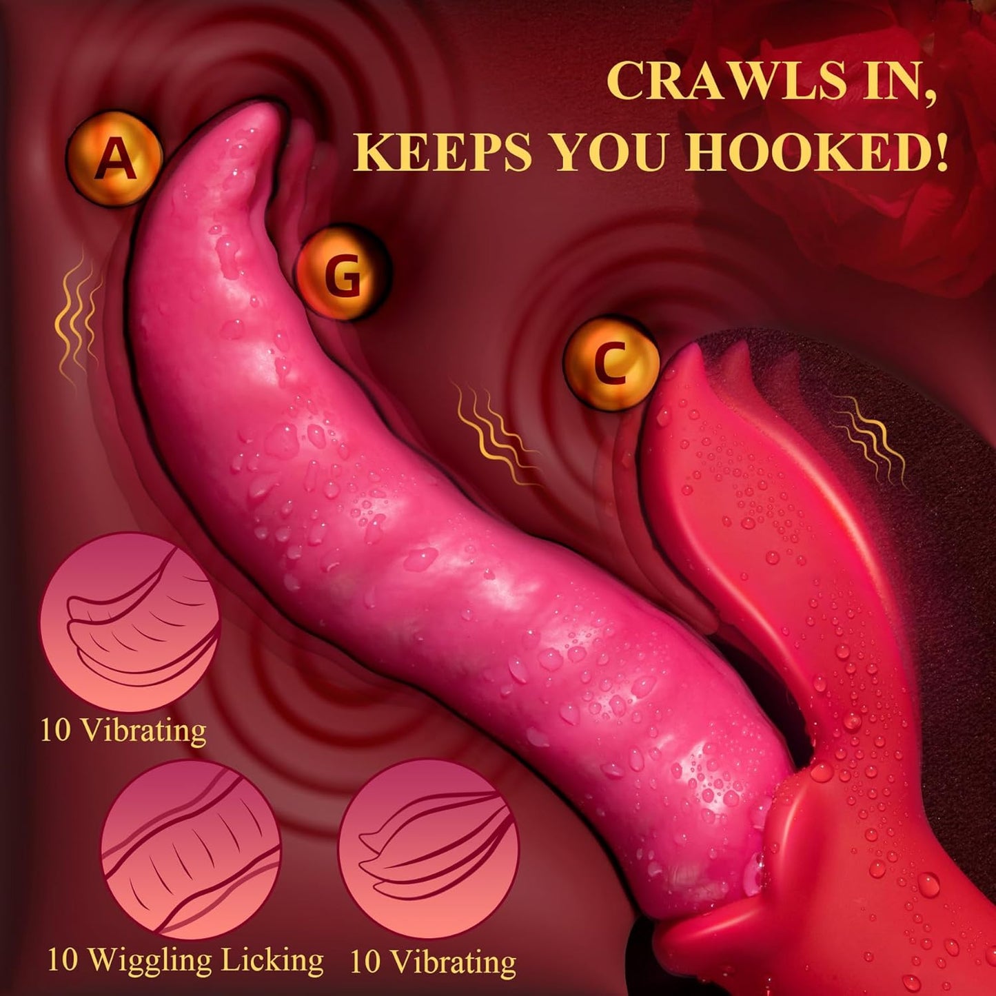 WriggleMate Tongue Vibrator with Dual Motors - Vixen | Nova Network