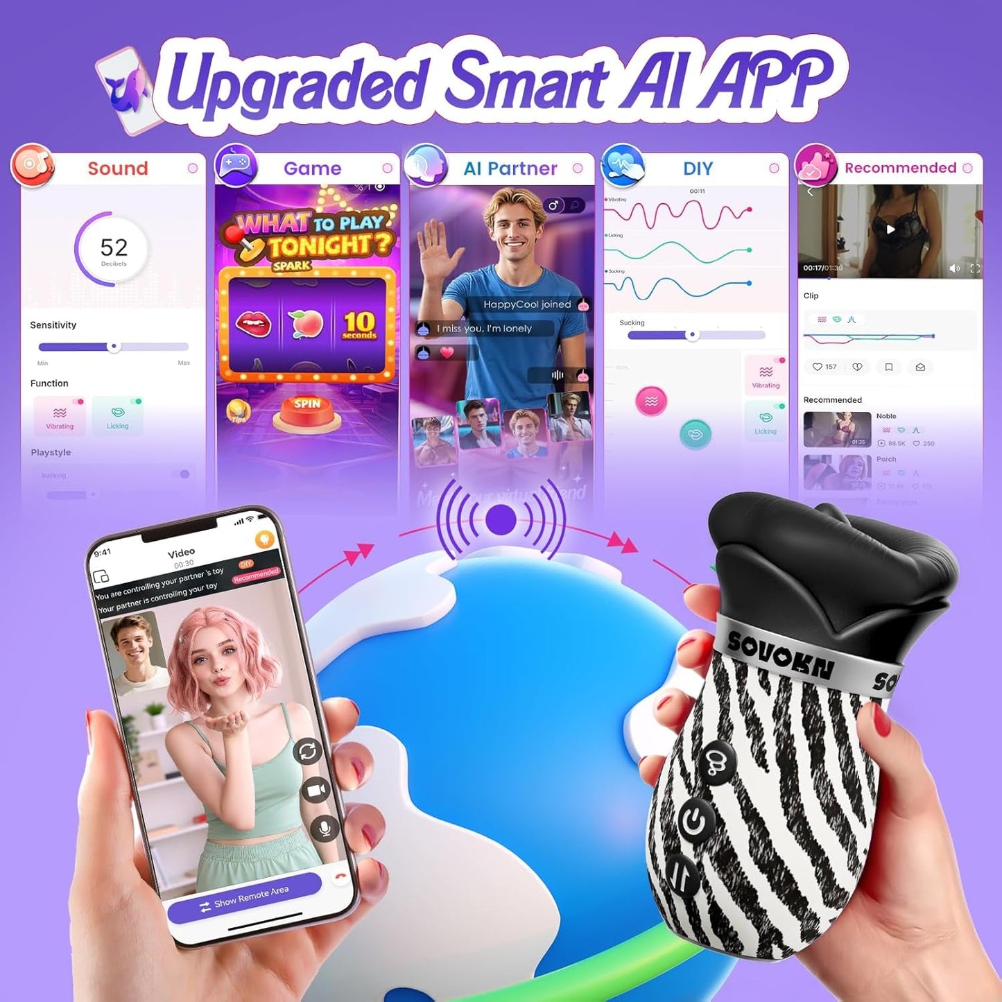 ZebraKiss AI Mouth Suction Vibrator - Vixen | Nova Network